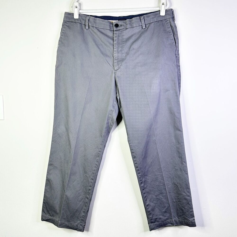 Dockers Pants Men 40 x 29 Gray Khaki Flex Comfort Waist Preppy Classic Chino